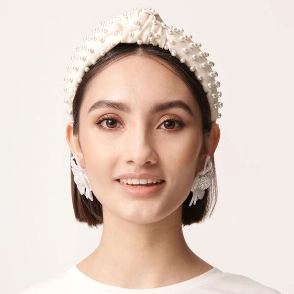 ? LELE SADOUGHI Pearl Knotted Woven Headband | Ivory | NWT ?